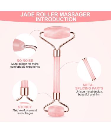 Uraqt Gua Sha & Facial Roller Set - Rosa Jade Stone Massager for Fine Lines & Glowing Skin | Perfect Valentine's Day Gift - Buy Online on GoSupps.com