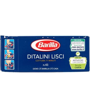  Italian Gourmet E.R. Pack of 5 Barilla Ditalini Lisci pasta no. 43 500g + Italian gourmet polpa 400g - Buy Online on GoSupps.com