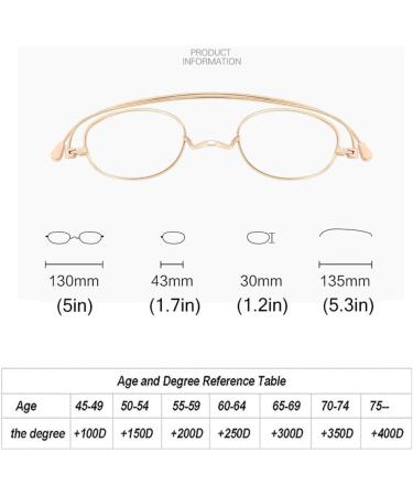 NYASAA Stylish Metal Frame Reading Glasses for Women - Lightweight 3.00x Blue Light Blocking Anti-Fatigue Computer Readers - Gold Finish - Buy Online on GoSupps.com