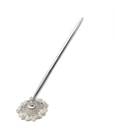 NAA Chris-Wang Guest Signing Pen with Hollow Out Sign in Pen Holder Stand Set for Wedding Bridal Party (Silver)