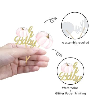 Little Pumpkin Cupcake Toppers Thanksgiving Birthday Baby Shower Fall Theme Party Decorations Gender Reveal Supplies - Set of 24 (baby peach) - Buy Online on GoSupps.com