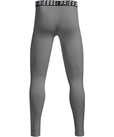 PRIESSEI Boys Compression Leggings Youth Sports Tights - Gray 7-8 - Buy Online on GoSupps.com