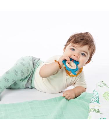Gr npecht Organic Rubber Bites & Wooden Ring - BPA-Free Dental Aid & Toy for Gums Fine Motor Skills Dinosaur Design Blue (688-00) - Buy Online on GoSupps.com