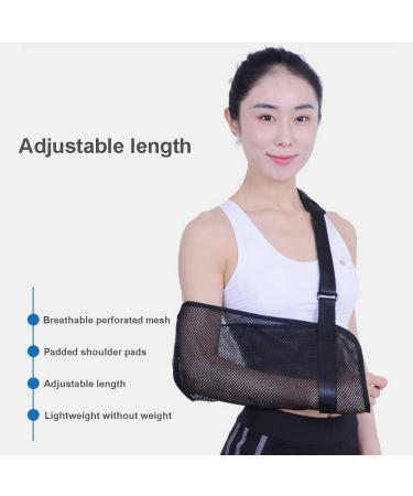 Adjustable Arm Sling for Shoulder Immobilization & Support - Breathable Black Shoulder Brace - One Size Fits All - Buy Online on GoSupps.com