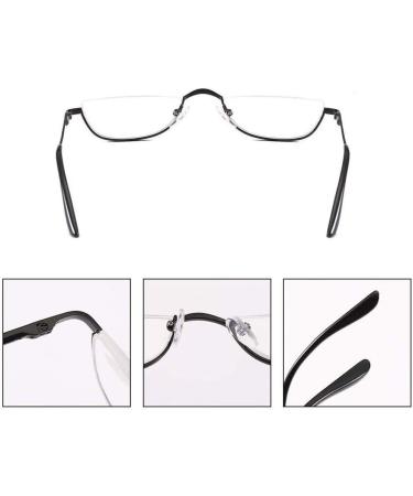 Kokobin Half-Frame Reading Glasses - Metal Crescent Lens +1.5 | Spring Hinges for Men & Women | 3-Pack Narrow Readers - Buy Online on GoSupps.com