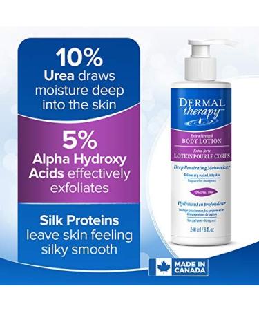 Dermal Therapy Extra Strength Body Lotion - Hydrating Treatment for Dry Cracked Skin | 5% Alpha Hydroxy Acids, 10% Urea | 8 fl. oz (Two Pack) - Buy Online on GoSupps.com