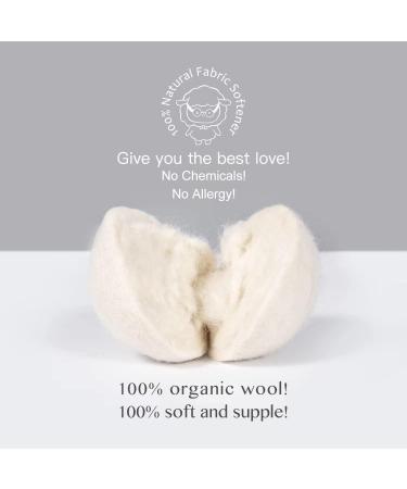 Organic Wool Dryer Balls 6-Pack - Natural Fabric Softener - Baby Safe & Anti Static - Save Energy & Time - Reusable - New Zealand Wool - Buy Online on GoSupps.com