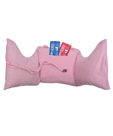 Inspired Comforts Mastectomy Post Surgery Recovery Pillow - Pink Stripes (Cotton Cover) Pink White Stripes