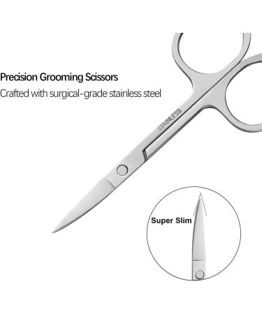 AYNKH Cuticle Scissors Extra Fine Curved Professional Precise Pointed Tip Grooming kit for Eyebrow Eyelash Trim Nail Skin Finger Toe Care Blade Stainless Steel Beauty Scissors Manicure Pedicure Nose - Buy Online on GoSupps.com