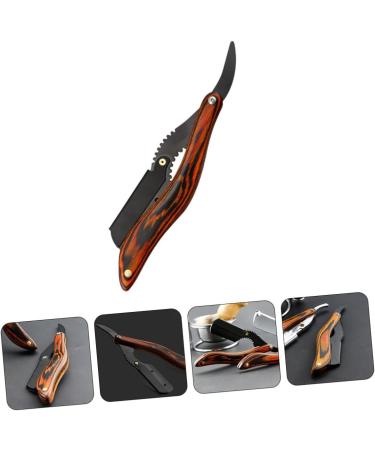 Minkissy Men's Folding Razor Trimmer - 2 Pack of Classic Wooden Facial Tools | Double Blade Bartschneider Shaving Knife 16x3.5cm - Buy Online on GoSupps.com
