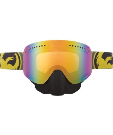 Dragon Squama NFX Snow Flair Goggle Yellow-Gray/Gold Ionized, Multi, One Size, 722-1548