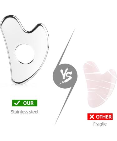 BTYMS Stainless Steel Gua Sha Facial Tool - Heart-Shaped Metal Skin Care Massager for Sculpting & Scraping - Buy Online on GoSupps.com