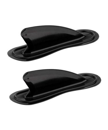 Enfudid 2 Pcs Kayak Skeg Tracking Fin, Inflatable Boat Shark Fin Watershed Board Fin Mounting Points PVC Replacement Accessories Universal for Most Surfboard/Canoe Boat/Paddleboard (Black)