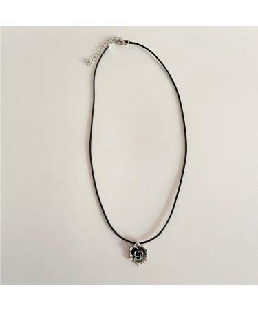Buy Oralgo's Colorful Flower-Shaped Necklace | Irregular Sun Trailer | Black Rope Collarbone Chain - Stylish Leather Cord Alloy Jewelry - Buy Online on GoSupps.com