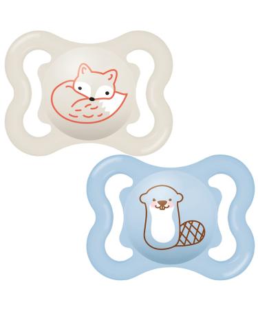 Mam Air Schnuller 0+ months (2 pieces) baby pacifier with sterilizable travel case baby essentials blue/white (designs can vary) blue 7 150 g (16 pack)