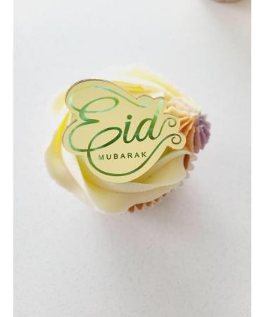 6 Eid Mubarak Cupcake Disc Toppers Gold Eid Cupcake Discs Eid Cake Toppers Eid Gift Tags Gift Wrapping Eid Gift Charms Eid Cake Decorations.