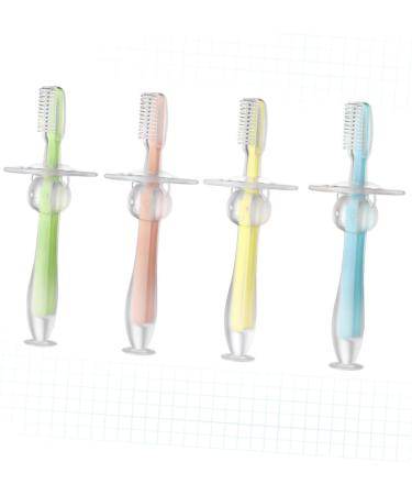 Homsfou 4-Piece Infant Training Toothbrush Set - Silicone Newborn & Toddler Toothbrushes for Gentle Teeth Cleaning - Buy Online on GoSupps.com