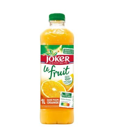 JOKER - Le Fruit Orange Sans Pulpe 1L - Lot De 4