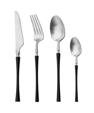 Flatware Sets 2/4/6Set Matte Western Pink Gold Tableware Fork Knife Spoon 18/10 Stainless Steel Dinnerware Cutlery Set Kitchen Flatware Set (Color : Gold Size : 6Set)