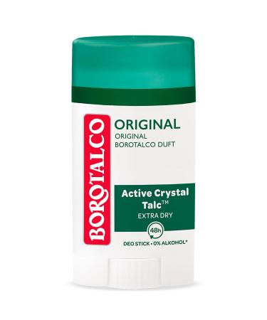 Borotalco Borotalco Deodorant Stick - 48 Hour Effectiveness - Formula with Active Crystal Talc for Triple Protection Against Sweat - 0% Alcohol - Deodorant for Men and Women - 6 x 40ml