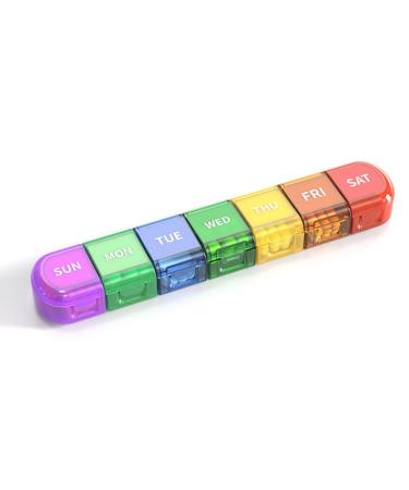 Weekly Pill Organizer with Upgraded Open Design That can be combined at will Portable Pill Box 7 Day BPA-Free Can store vitamins Supplements and Medications