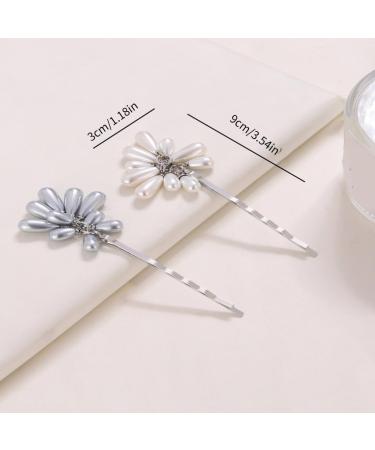 hgnxa Elegant Pearl Hair Clip Wheat Ears Hairpin Hair Barrettes Female Bangs Side Clip Headdress Hair Accessory Women Gift Gray - Buy Online on GoSupps.com