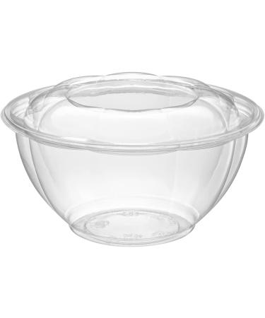 50 Sets - 32 oz. Clear Plastic Salad Bowls with Airtight Lids | 50 Count - Bulk Pack - Buy Online on GoSupps.com