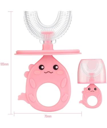 Kids U-Shaped Toothbrush 2-Pack - Soft Silicone Brush Head, Cover, 360 Oral Cleaning - Ages 2-6 - Buy Online on GoSupps.com