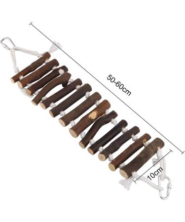 Vegan Bird Wood Ladder Toy with Landing Site - Ideal Bird Cage Accessories for Budgerigar Parrots Cockatiels & More - Buy Online on GoSupps.com