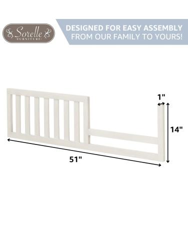Sorelle 148 Toddler Solid Wood Bed Rail & Crib Conversion Kit | Universal & Timeless Style | Weathered White | 51"x1"x14"  Converts Crib to Toddler Bed - Buy Online on GoSupps.com
