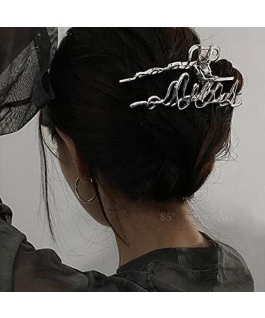 2 Pcs Large Metal Hair Claw Clips - Silver Hair Clamps for Women - Strong Hold & Nonslip Design - Fashion Hair Accessories - Buy Online on GoSupps.com