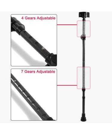 Foldable Forearm Crutches Spring Damping Adjustable Walking Cane for Adults Medical Aluminum Alloy Walking Walker Suitable for Height: 140-190cm/4' 5''-6' 2'' (Color : Black Size : 1 Count) Lucky Black 1 count - Buy Online on GoSupps.com