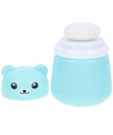 Didiseaon powder puff box baby powder containers simple talcum powder container setting powder triangle puff body powder puff and container mini powder Puffs pill box travel synthetic sponge 10X7CM Blue
