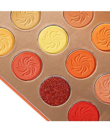 DE'LANCI Orange Eyeshadow Palette - 15 Warm Fall Colors - Matte, Shimmer, Glitter - Sunset Makeup Palette - Buy Online on GoSupps.com