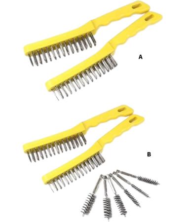 Stainless Steel Brush Set Long Handle Scratch Brush Multipurpose Cleaner Welding and Removing Rust 2  - Buy Online on GoSupps.com