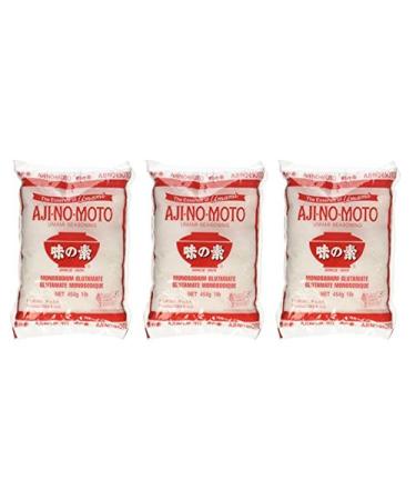 Aji No Moto Ajinomoto Monosodium Glutamate Umami Seasoning 1lb 454g Bag (Pack of 3) 1 Pound (Pack of 3)