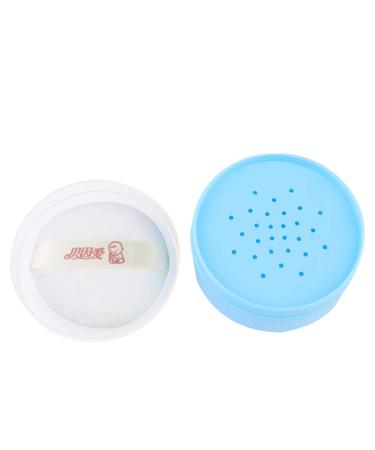 Frcolor powder box with tassel loose powder can baby powder container body powder can travel container empty cosmetic container at home trip blue