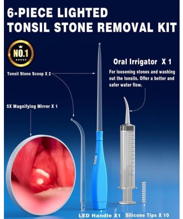 Ultimate Tonsil Stone Remover Kit - LED Light Guided Scoop & Water Flosser for Fast Oral Hygiene | Fresh Breath Solution - Buy Online on GoSupps.com