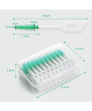 JOCXZI Interdental Brush - 200 Soft Silicone Brushes for Effective Tooth Cleaning | Portable Dual-House Floss Stick (Green) - Buy Online on GoSupps.com