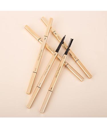 Waterproof Brown Brow Pencil & Eyeshadow Set with Spoolie | Dark Brown - Gold Bar Double-Headed Chopsticks Eyebrow Pencil - Buy Online on GoSupps.com