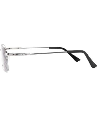 Alsenor Progressive Multifocus Blue Light Blocking Reading Glasses | Silver Frame for Men and Women (2.5x) - Buy Online on GoSupps.com