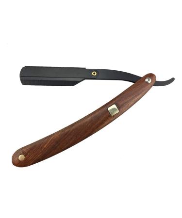 Uonlytech Wooden Handle Chic Straight Barber Edge Steel Razors Shaving Folding Men Vintage Metal Hair Shaper Barber Razor without Blade