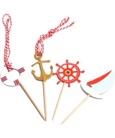 TIDTALEO 24pcs nautical cupcake toppers birthday nautical topper nautical cake topper nautical theme party picks nautical cupcake picks ocean sailboat - Buy Online on GoSupps.com