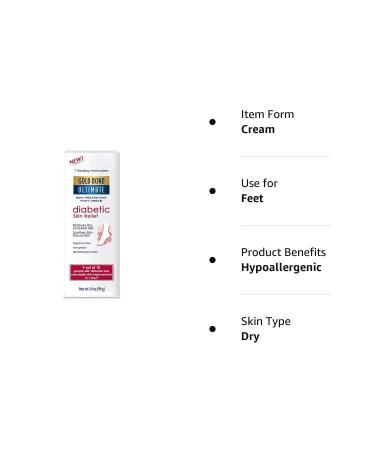 Gold Bond Ultimate Diabetics Dry Skin Relief Foot Cream 3.4oz - Pack of 2 | Moisturizing Foot Cream for Diabetic Skin Care - Buy Online on GoSupps.com