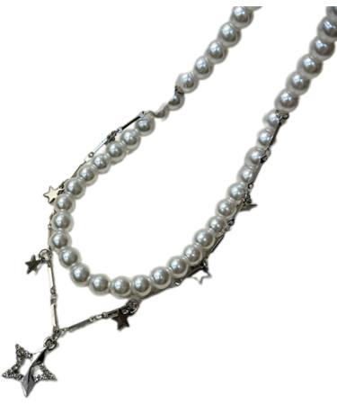 Shop Southjieling Luxurious Double-Layer Zircon-Star Trailer Necklace | Elegant Pearl Accents | Unique International Shipping - Buy Online on GoSupps.com