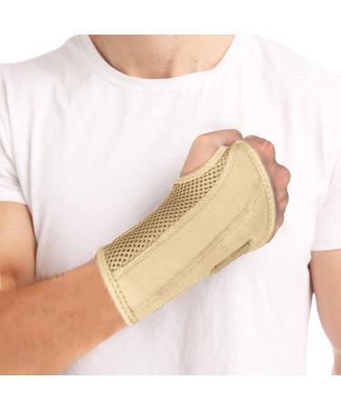 Nucamper Breathable Wristwear Bandage with Metal Rail Stabilizer | Adjustable Wrist Support for Arthritis Tendonitis Sprains - Left-Handed L/XL - Buy Online on GoSupps.com