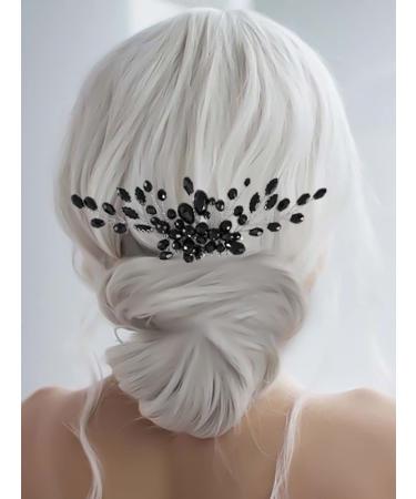 Earent Black Crystal Wedding Hair Comb - Elegant Bridal Side Combs for Women and Girls - Buy Online on GoSupps.com