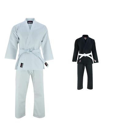 REX Sports Karate Uniform for Kids & Adults Lightweight Student Karate Gi Martial Arts Uniform with Belt 5 White