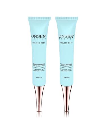 Onsen Cuticle Cream 2pk Nail Cuticle Oil in Deep Action - Japanese Natural Healing Minerals Nail Care Serum & Butter Sooth Repair & Strengthen Cuticles & Nails Visible Results Non-Greasy - 2x1oz 1 Fl Oz (Pack of 2)