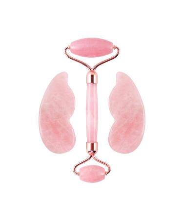 The Best Jade Roller Natural Quartz Roller and Gua Sha for Facial Toning Face Massage Skin Firming Slimming.Genuine Beauty Tools(Color:a)